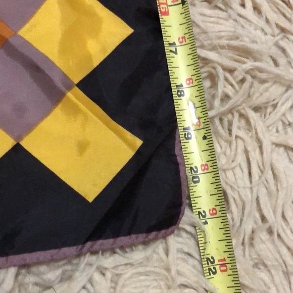 Vintage Vera Neumann Scarf-21x21-Black/Yellow/Mustard-EUC - Picture 7 of 10